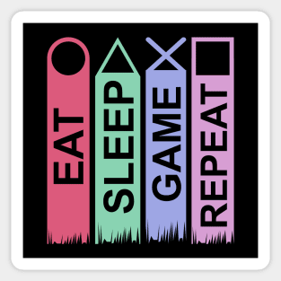 Eat Sleep Game Repeat Sticker